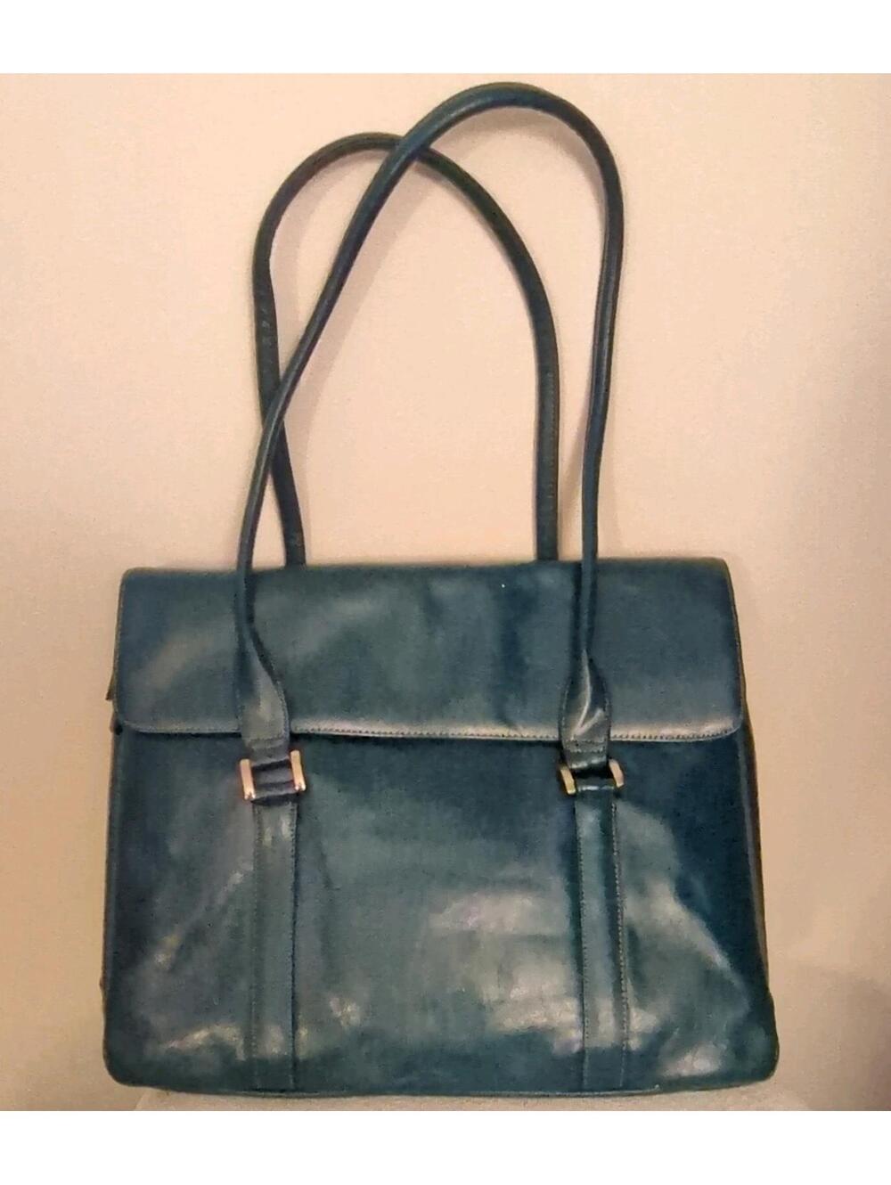 Buxton Glazed Dark Green Shoulder Laptop Bag Fits 16" Laptop
